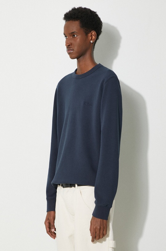 Mikina Woolrich Logo Script Crewneck námořnická modř CFWOSW0225MRUT3684