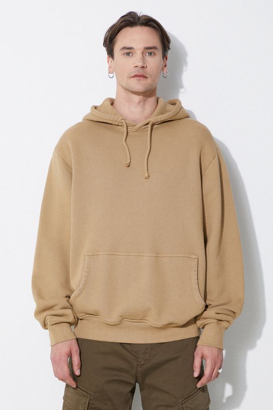 Памучен суичър 424 Alias Hoodie изчистен бежов FF4SMF01AP.JE375.706