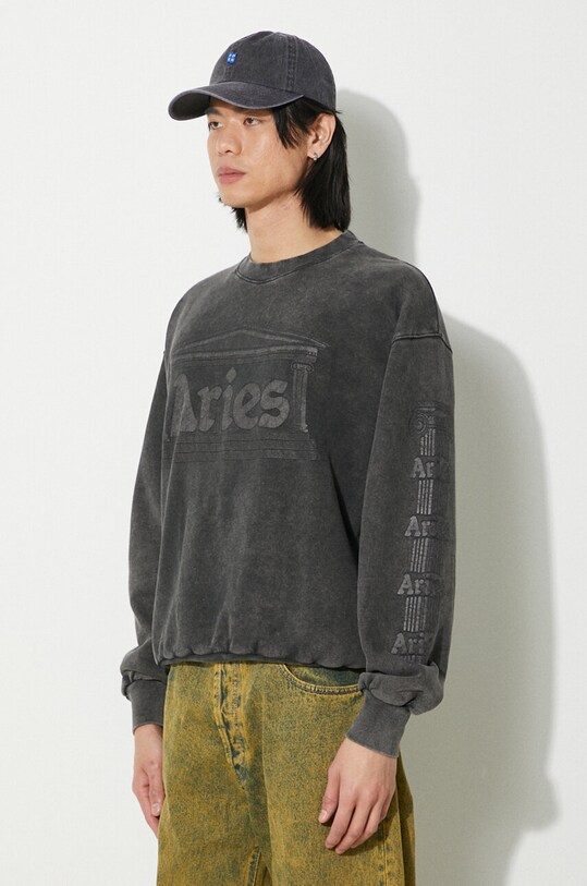 Aries cotton sweatshirt Aged Ancient Column Sweat black SUAR20033X