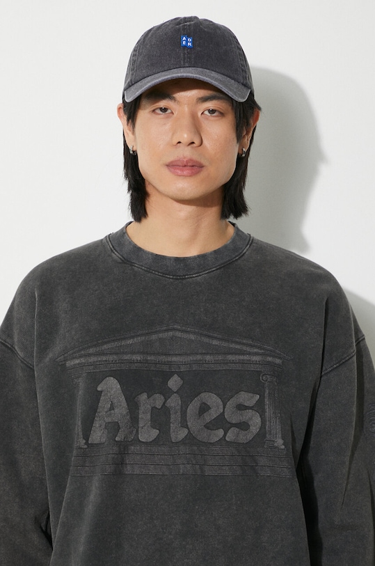Aries cotton sweatshirt Aged Ancient Column Sweat SUAR20033X black