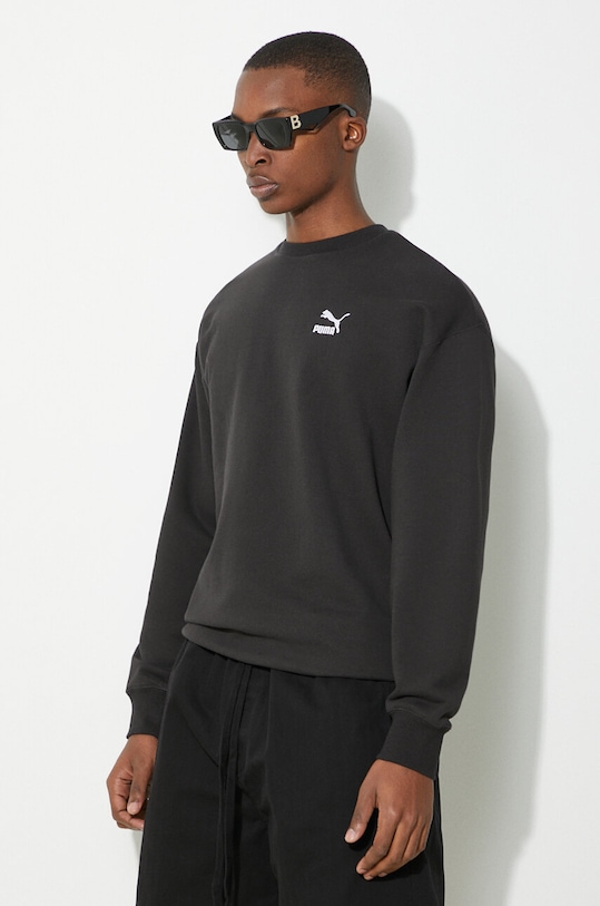 Bavlněná mikina Puma BETTER CLASSICS černá 624244