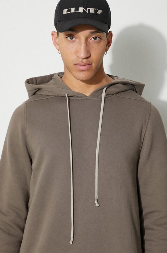 Rick Owens cotton sweatshirt Pullover Hoodie DU01D1285.F.34 brown