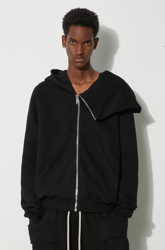 Rick Owens cotton sweatshirt Mountain Hoodie black DU01D1286.F.09