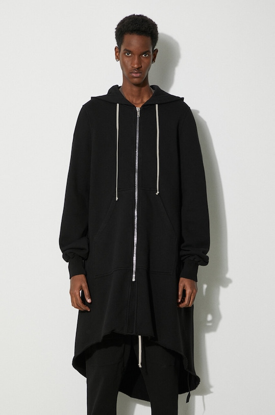 Rick Owens cotton sweatshirt Hoodie Fishtail Parka cotton black DU01D1293.F.09