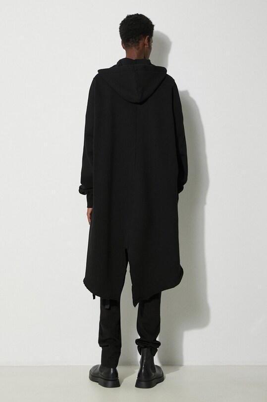 Rick Owens cotton sweatshirt Hoodie Fishtail Parka black DU01D1293.F.09