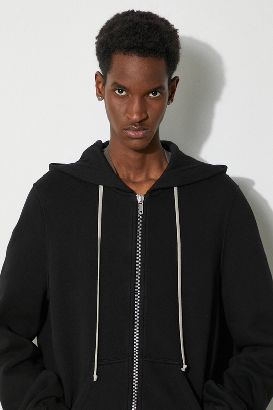 Rick Owens cotton sweatshirt Hoodie Fishtail Parka DU01D1293.F.09 black