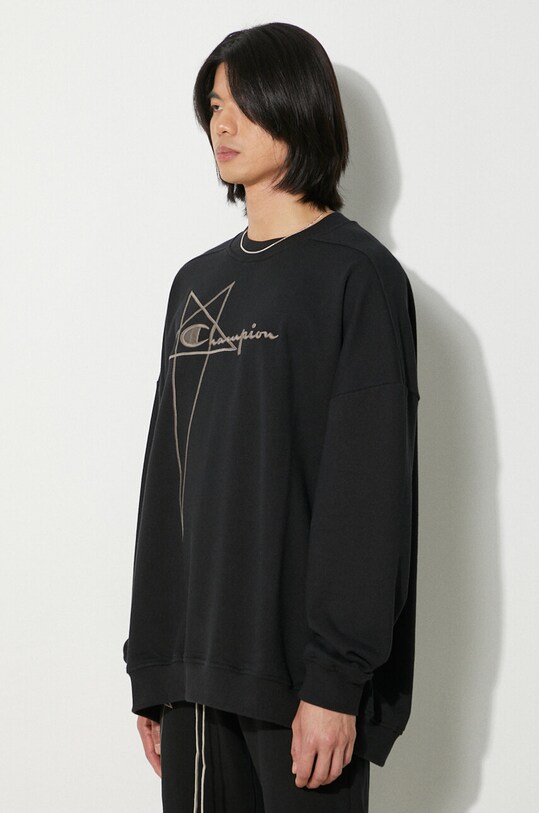 Rick Owens hanorac de bumbac x Champion Jumbo Sweat negru CM01D0462