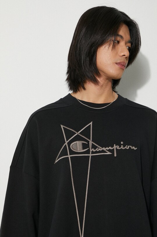 Rick Owens hanorac de bumbac x Champion Jumbo Sweat CM01D0462 negru