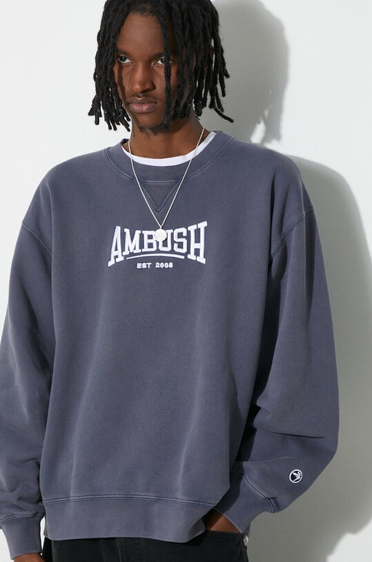 AMBUSH cotton sweatshirt Graphic Crewneck Insignia BMBA001S24FLE0014501 blue