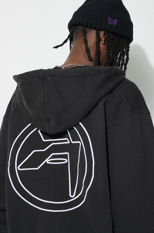 AMBUSH bluza bawełniana Embroidered Emblem Zip Up BMBE002S24FLE0011001 czarny