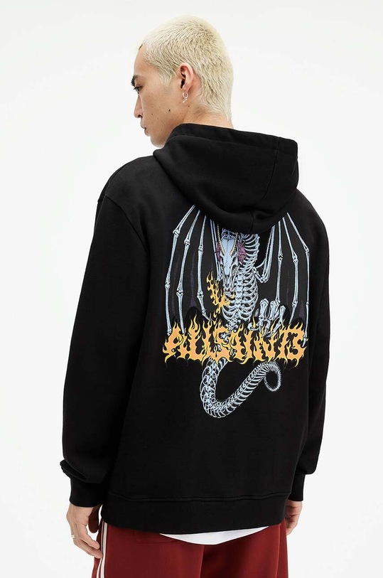 Bavlněná mikina AllSaints DRAGONSKULL černá MG538Z