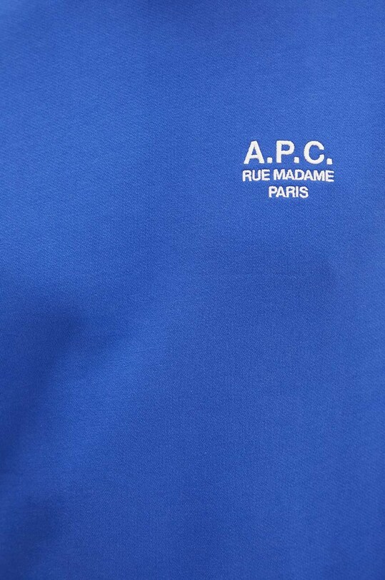 Бавовняна кофта A.P.C. sweat rider COEZD.H27699.TIC блакитний