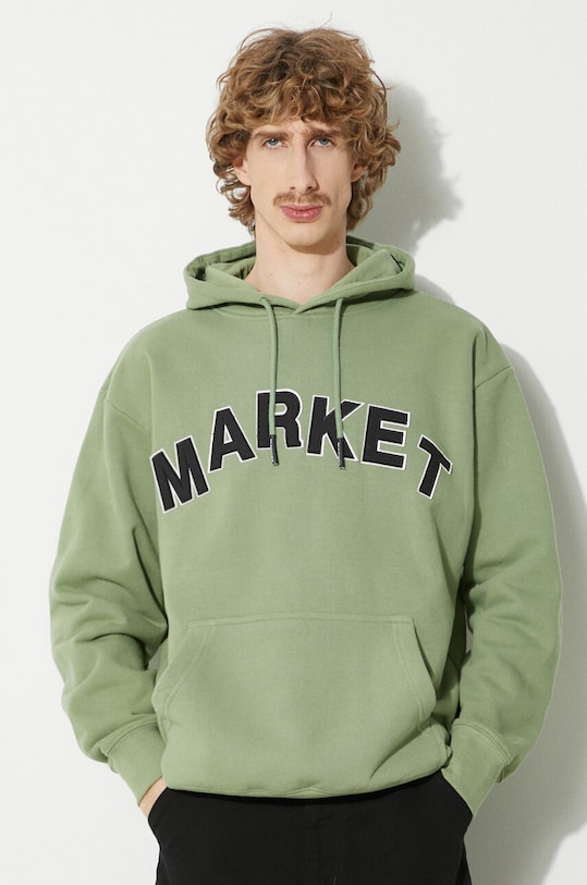 Market felpa in cotone Community Garden Hoodie applique verde 397000580