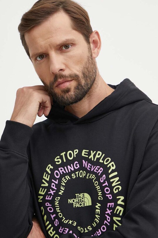 Bavlněná mikina The North Face s kapucí černá NF0A87F3JK31