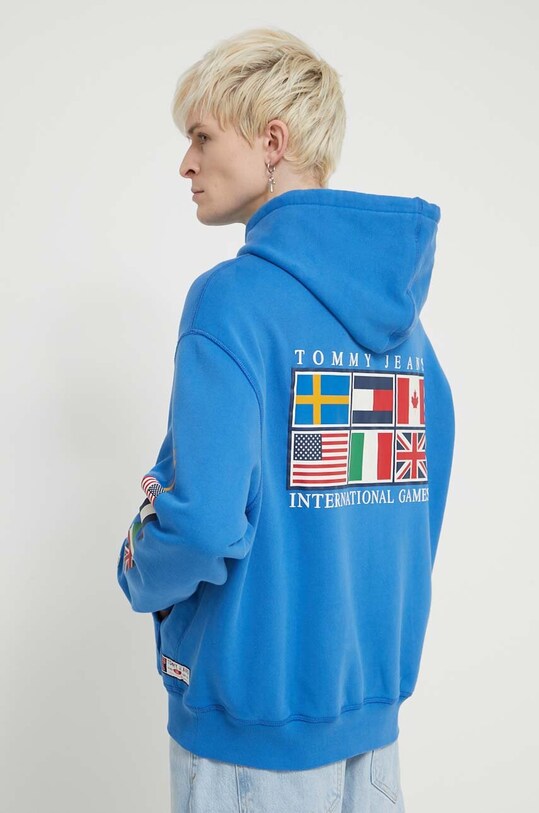 Îmbrăcăminte Tommy Jeans hanorac de bumbac Archive Games DM0DM19544 albastru