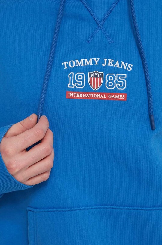 Tommy Jeans hanorac de bumbac Archive Games albastru DM0DM19544