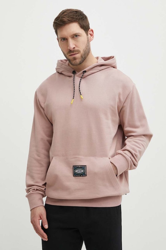 Бавовняна кофта Picture Aloha з капюшоном рожевий MSW436