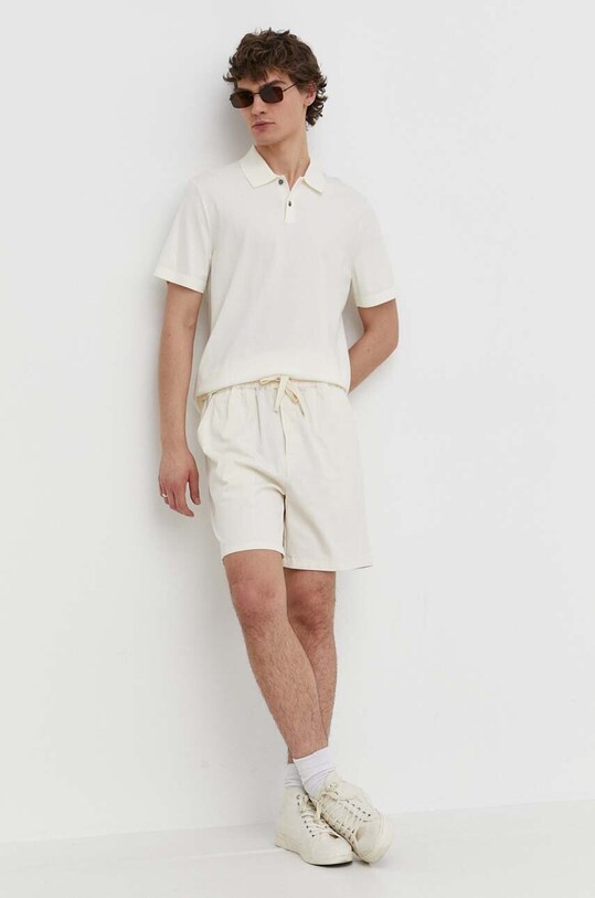 Theory polo N0186706 beżowy SS24