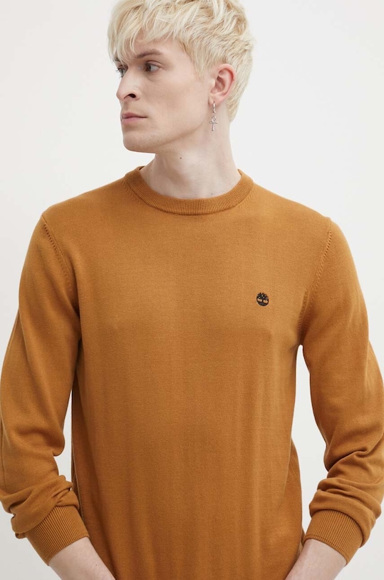 Bavlnený sveter Timberland hnedá TB0A2BMMP471