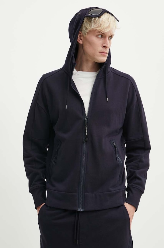 C.P. Company bluza bawełniana Diagonal Raised Fleece Goggle granatowy 16CMSS082A005086W