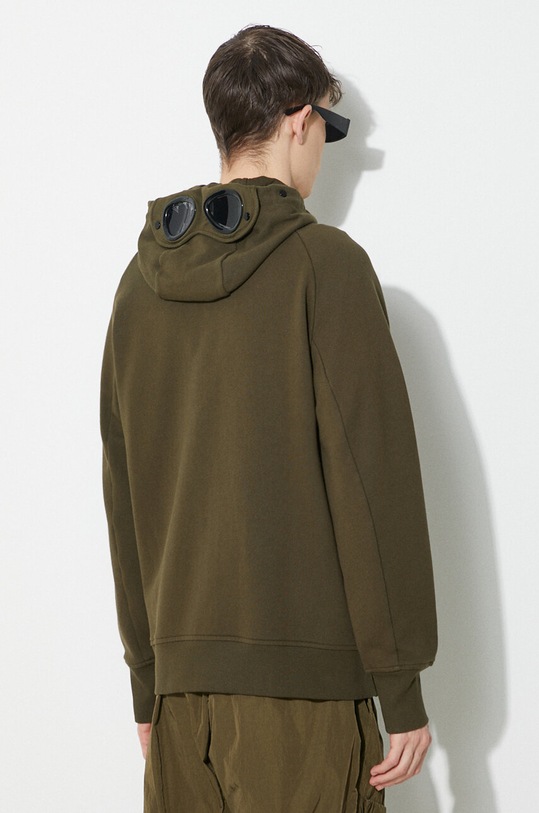 Одяг Бавовняна кофта C.P. Company Diagonal Raised Fleece Goggle 16CMSS082A005086W зелений