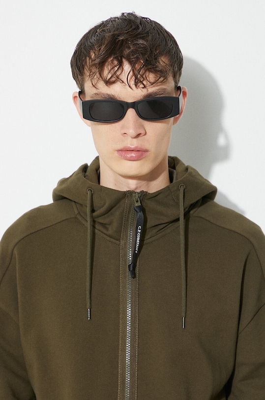 Бавовняна кофта C.P. Company Diagonal Raised Fleece Goggle 16CMSS082A005086W зелений