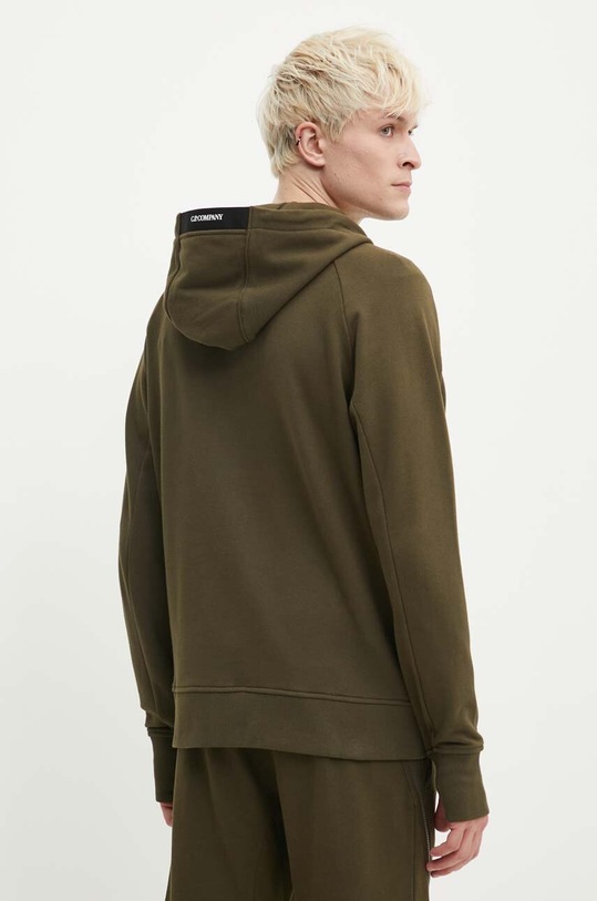 Abbigliamento C.P. Company felpa in cotone Diagonal Raised Fleece Zipped 16CMSS400A005086W verde