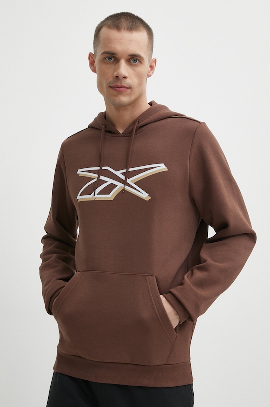 Reebok bluza z kapturem brązowy 100202413