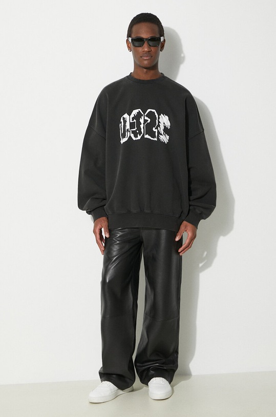 032C bluza bawełniana 'Eternal' Bubble Crewneck SS24.C.2020 czarny SS24