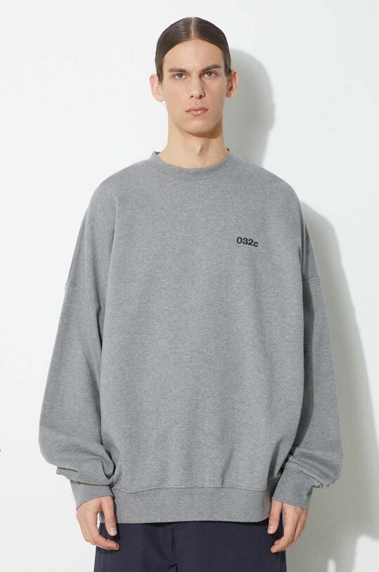 Clothing 032C cotton sweatshirt 'Mutli-Media' Bubble Crewneck SS24.C.2022 gray