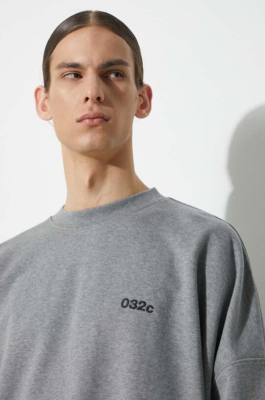 032C cotton sweatshirt 'Mutli-Media' Bubble Crewneck SS24.C.2022 gray