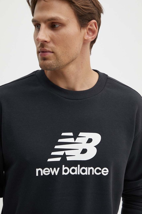 New Balance bluza Stacked Logo French negru MT41500BK