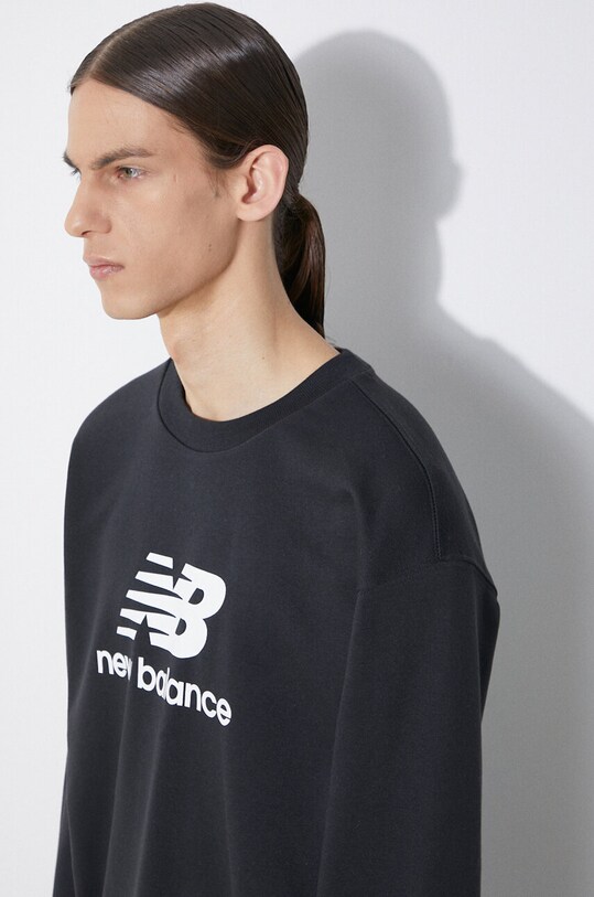 Dukserica New Balance Stacked Logo French MT41500BK crna