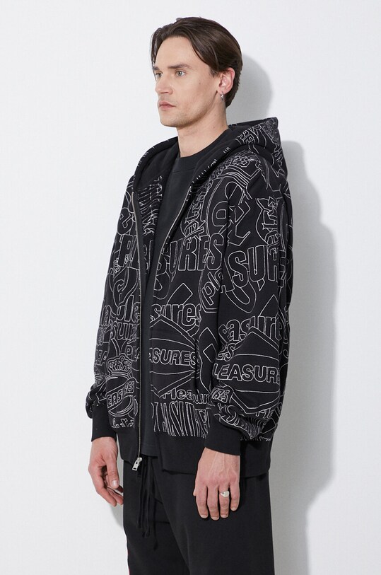 PLEASURES bluza Signal Zip Up Hoodie czarny P24SP015.BLACK