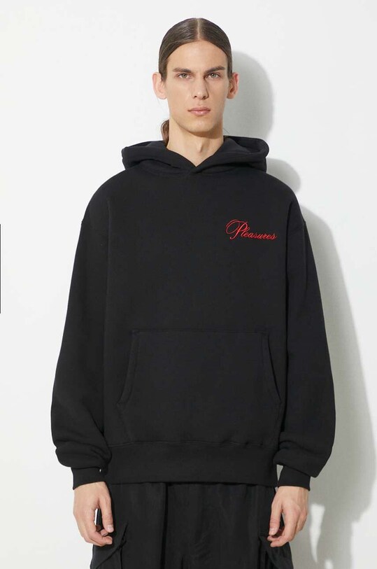 Odzież PLEASURES bluza Cafe Hoodie P24SP026.BLACK czarny