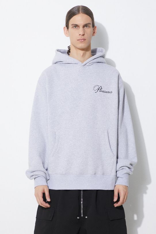 PLEASURES bluza Cafe Hoodie z kapturem szary P24SP026.GREY