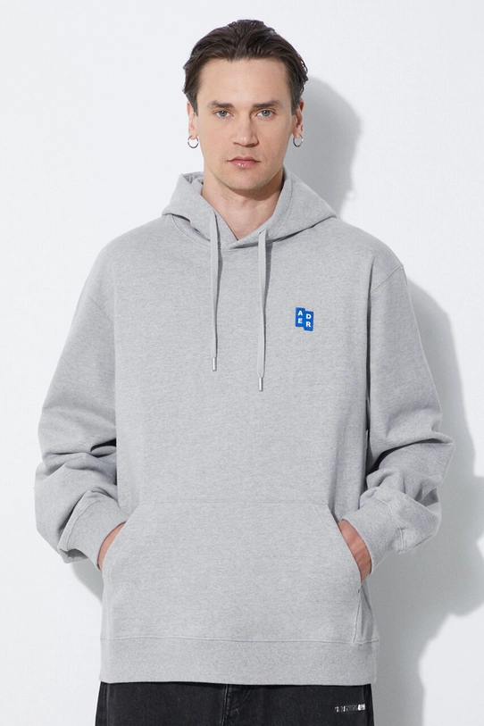 Βαμβακερή μπλούζα Ader Error TRS Tag Hoodie λείο γκρί BMSGFYHD0101