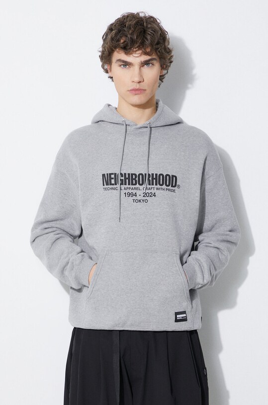 NEIGHBORHOOD felpa in cotone Classic grigio 241FPNH.CSM04