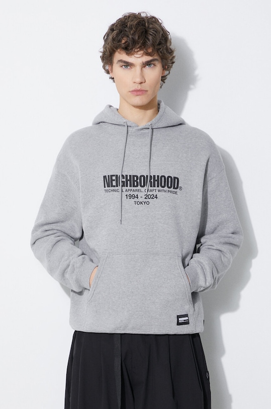 Памучен суичър NEIGHBORHOOD Classic сив 241FPNH.CSM04