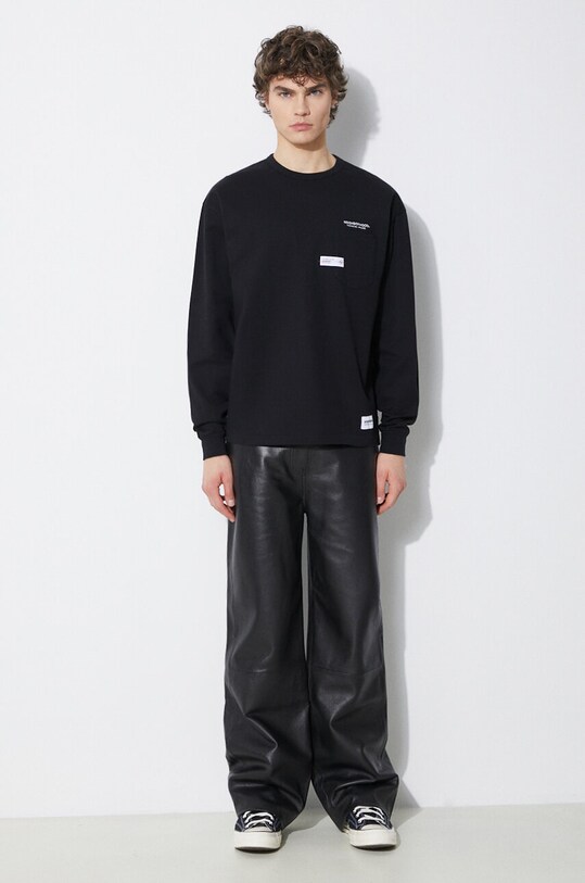 NEIGHBORHOOD cotton longsleeve top Classic-P Crewneck 241FPNH.CSM05 black SS24