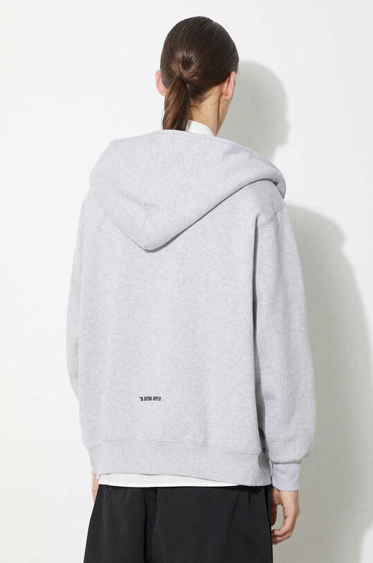 A Bathing Ape felpa Metal One Point Full Zip Hoodie 1J80115051 grigio SS24