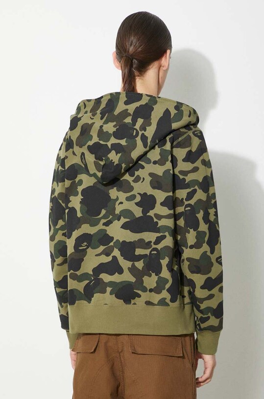 Бавовняна кофта A Bathing Ape 1St Camo Full Zip Hoodie 1J80115001 зелений SS24