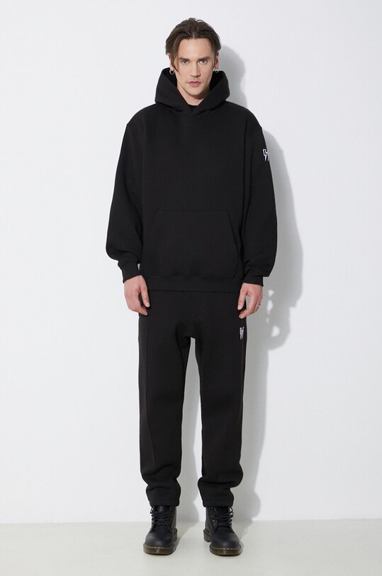 Neil Barrett sweatshirt Easy Drop Shoulder Double Bolts Hoodie MY72212R.Y514.001N black SS24