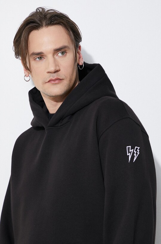 Neil Barrett sweatshirt Easy Drop Shoulder Double Bolts Hoodie black MY72212R.Y514.001N