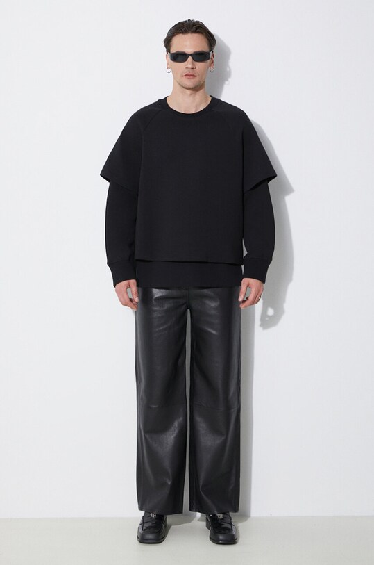 Кофта Neil Barrett Slim Dropped Shoulder Double Layer Sweatshirt MY72251R.Y501.001N чорний SS24