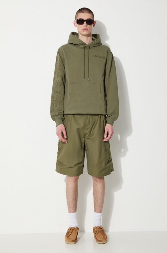 Maharishi hanorac de bumbac Dragon Bamboo Hooded Sweat 5075.OLIVE verde SS24
