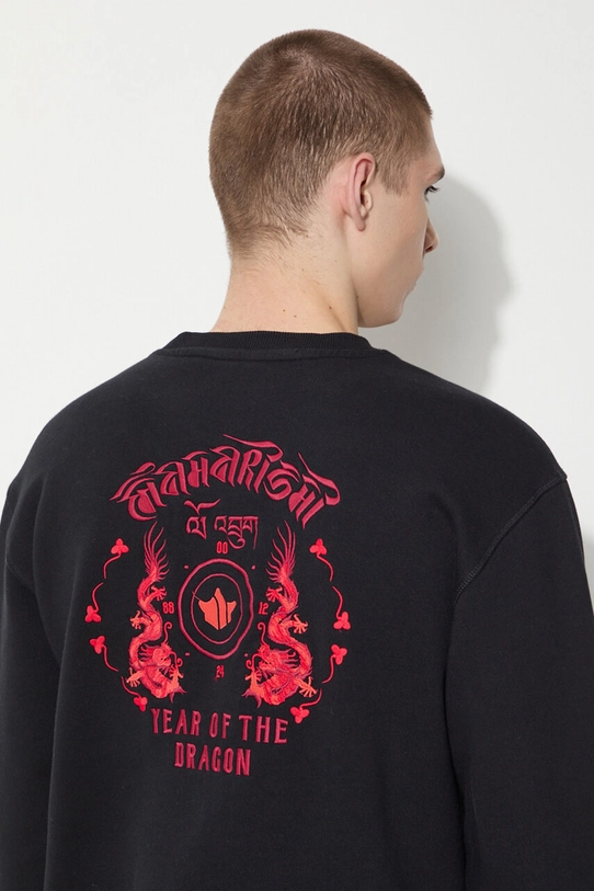 Maharishi felpa in cotone Dragon Anniversary Crew Sweat 1267.BLACK