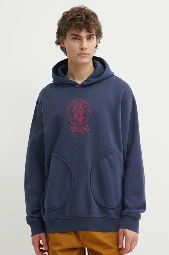 Vans hanorac de bumbac print bleumarin VN0008HBLKZ1