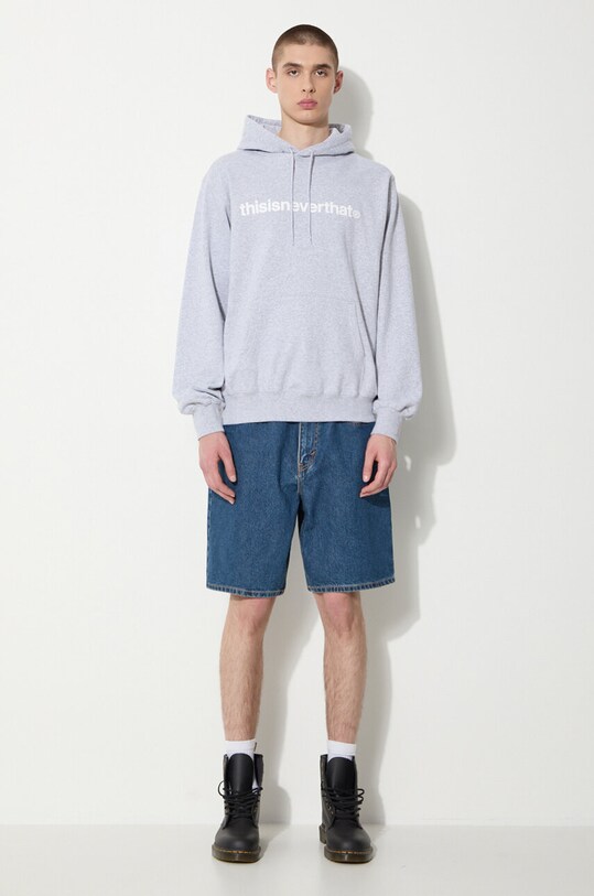 thisisneverthat cotton sweatshirt T-logo LT Hoodie TN240TSWHO01 gray SS24