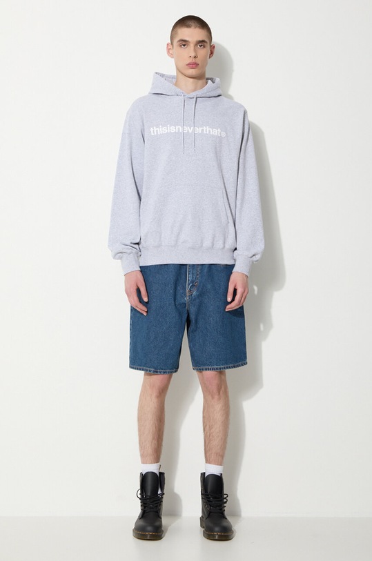 Памучен суичър thisisneverthat T-logo LT Hoodie TN240TSWHO01 сив SS24